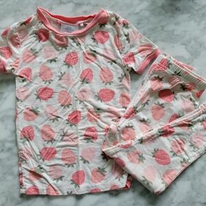 Strawberry Print Kids Pajama Set